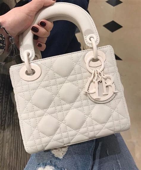 dior white bag|mini lady dior bag white.